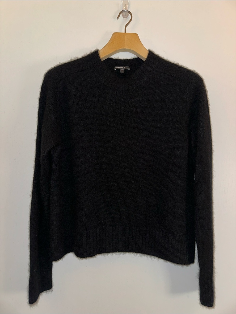 JAMES PERSE | Black Crewneck Cashmere Sweater